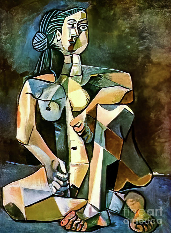 Seated Woman by Pablo Picasso 1953 Painting by Pablo Picasso