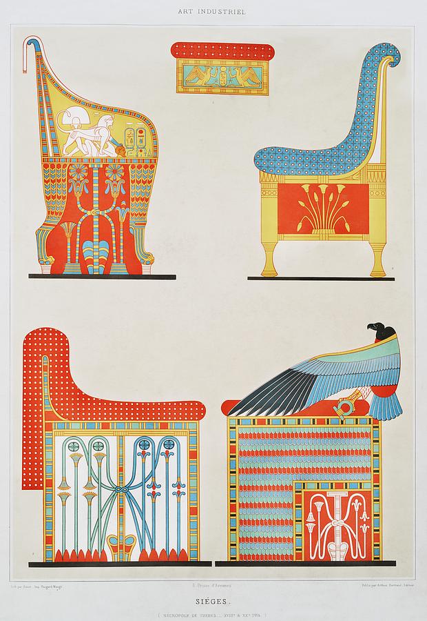Seats from Histoire de lart egyptien 1878 by Emile Prisse dAvennes ...
