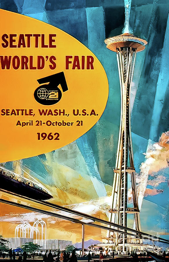 Seattle 1962 Worlds Fair Poster Drawing by M G Whittingham