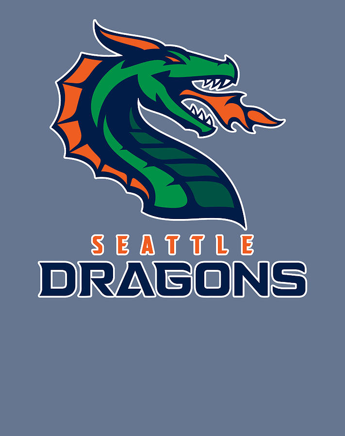 Seattle Dragons Xfl Shirt For Men Women black Digital Art by Kim Duff ...