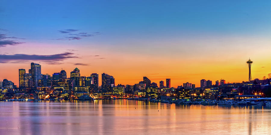 Seattle from North End of Lake Union Photograph by Tommy Farnsworth