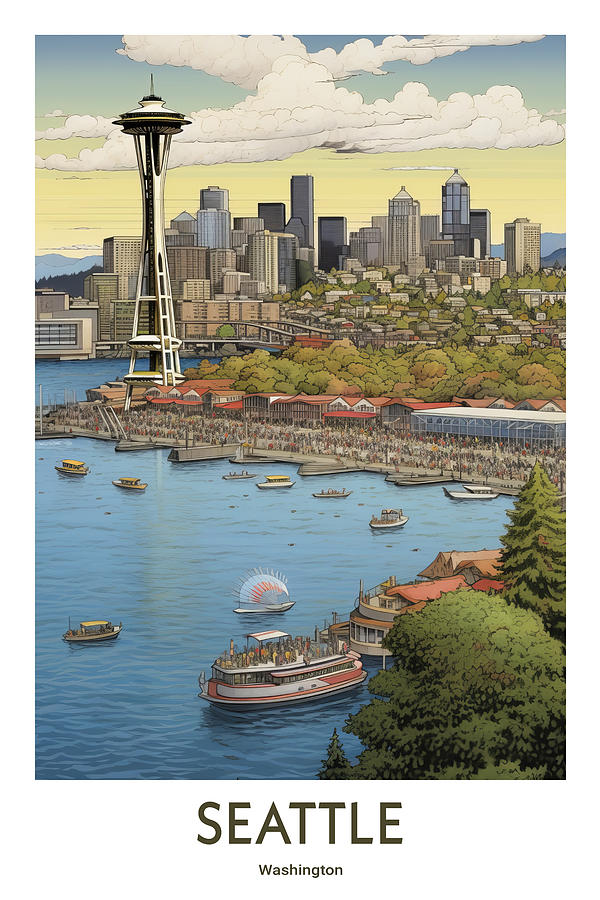 Seattle Painting by Land of Dreams