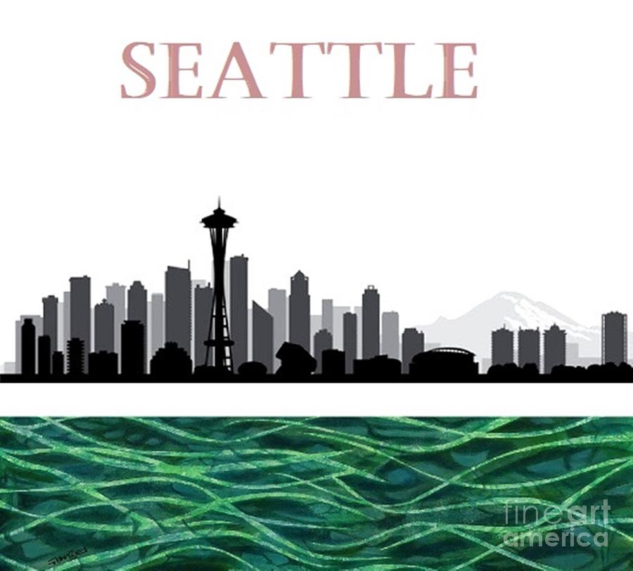 City Digital Art - Seattle by John Lyes