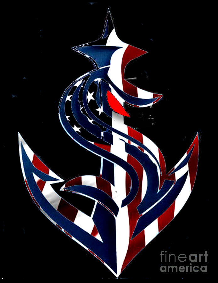 Seattle Kraken Anchor Space Needle Art by Teo Alfonso