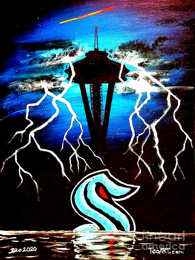 Seattle Kraken Custom Wall Art – Hex Head Art