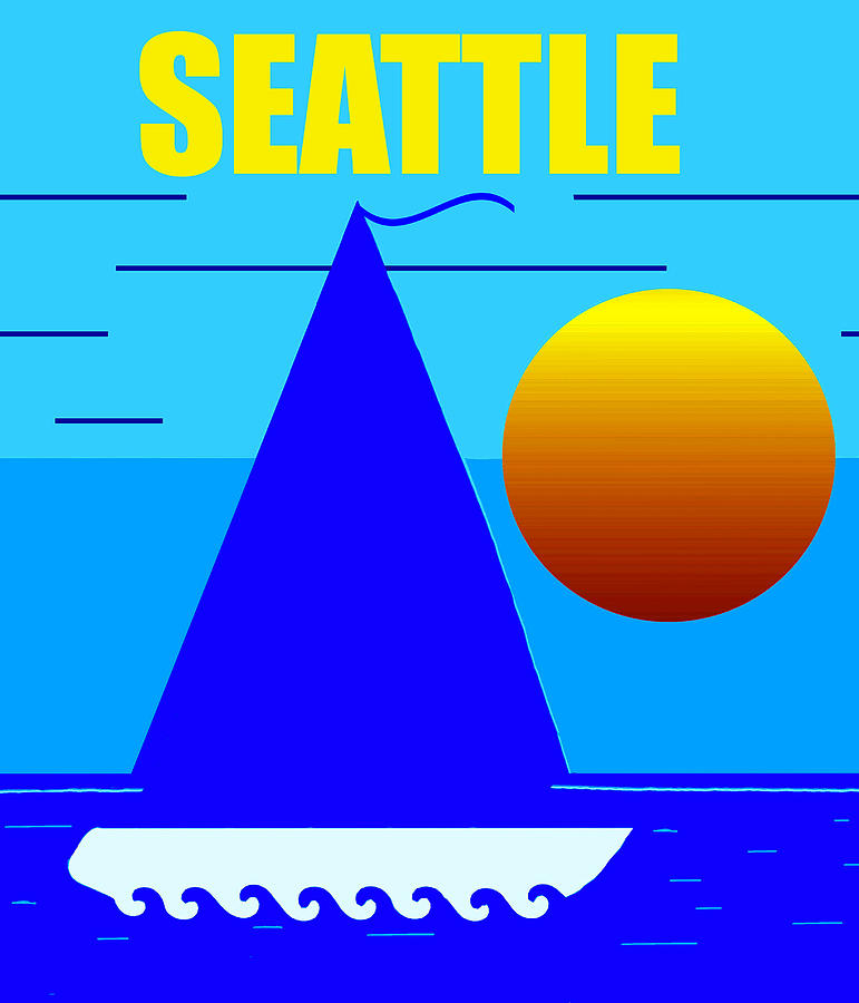 Seattle sailing Mixed Media by David Lee Thompson