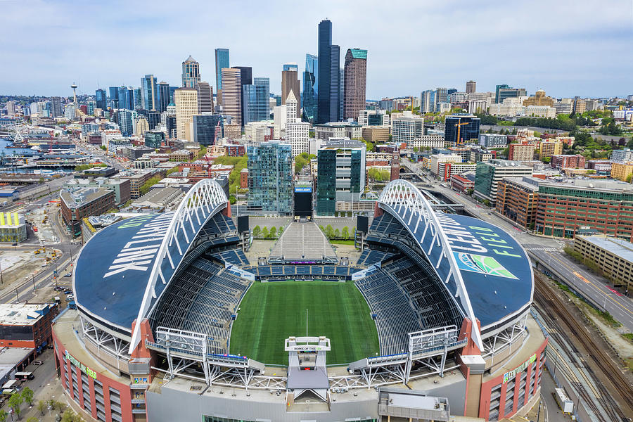 Seattle Seahawks and Sounders Stadium Photograph by Mike Centioli