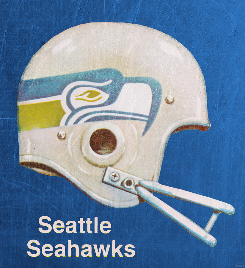 Seattle Seahawks Helmet Art Mixed Media by Row One Brand