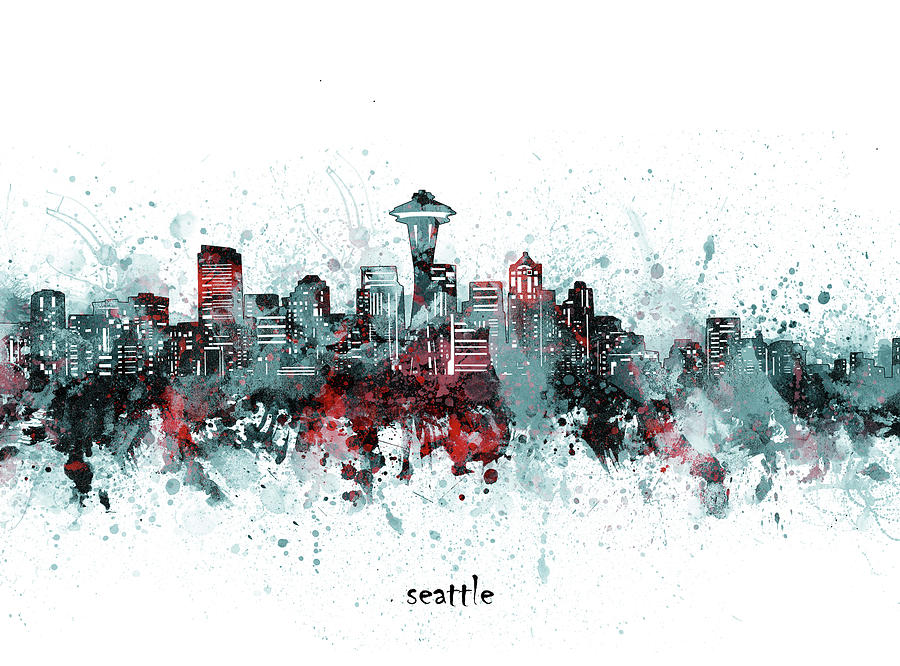 Seattle Skyline Artistic V2 Digital Art by Bekim M - Fine Art America