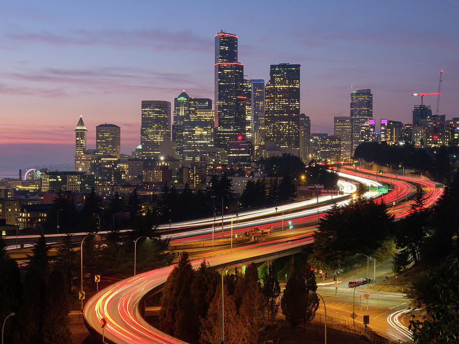 Seattle Photograph - Seattle Skyline At Night by Doug Ash