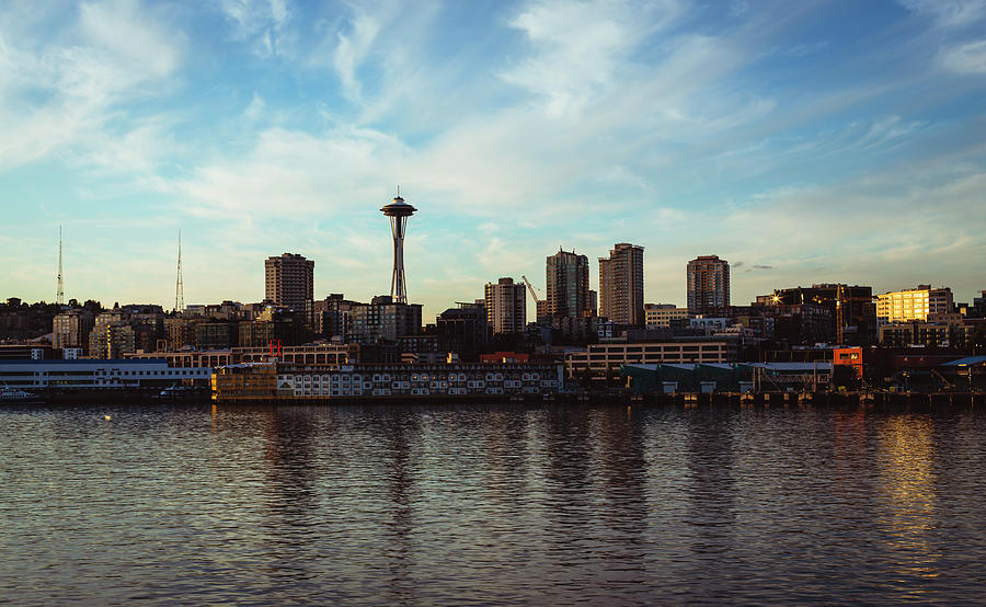 Seattle Skyline From Bainbridge Island Ferry Photograph by Andrew Pacheco