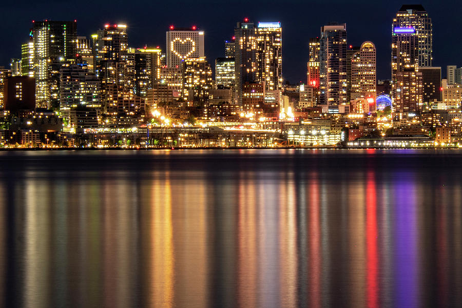 Seattle skyline heart reflection Photograph by Matt McDonald