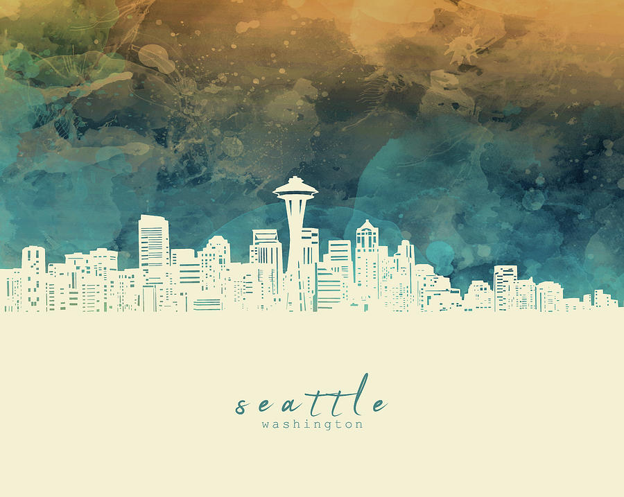 Seattle Skyline Panorama 2 Digital Art by Bekim M
