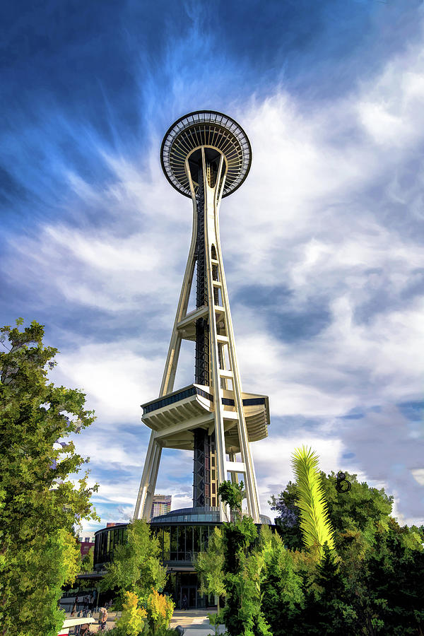Seattle Space Needle Painting by Christopher Arndt