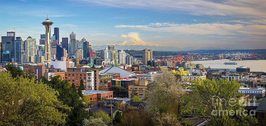 Seattle Spring Day Panorama Photograph by Inge Johnsson