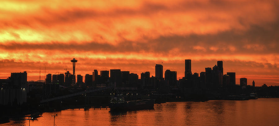Seattle Sunrise Photograph by Robert J Wagner