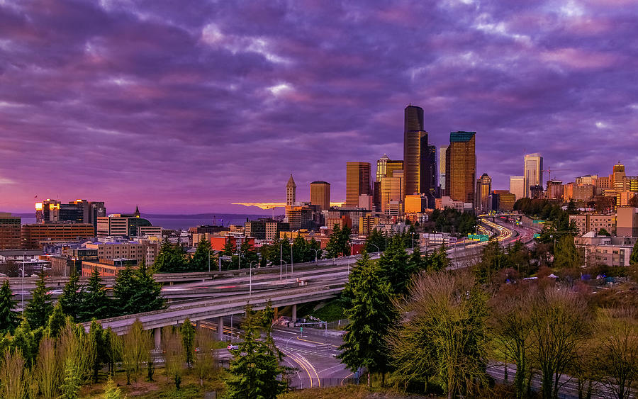 Seattle Sunset Sky Photograph by Emerita Wheeling Pixels