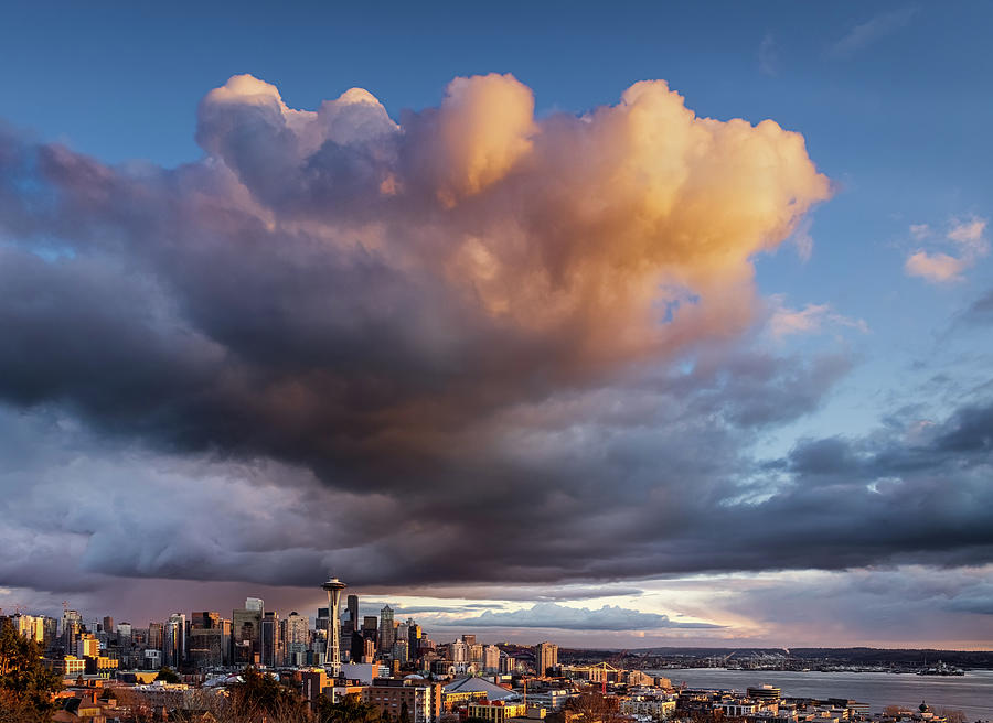 Seattle Sunset Storm Photograph by Mary Jo Allen