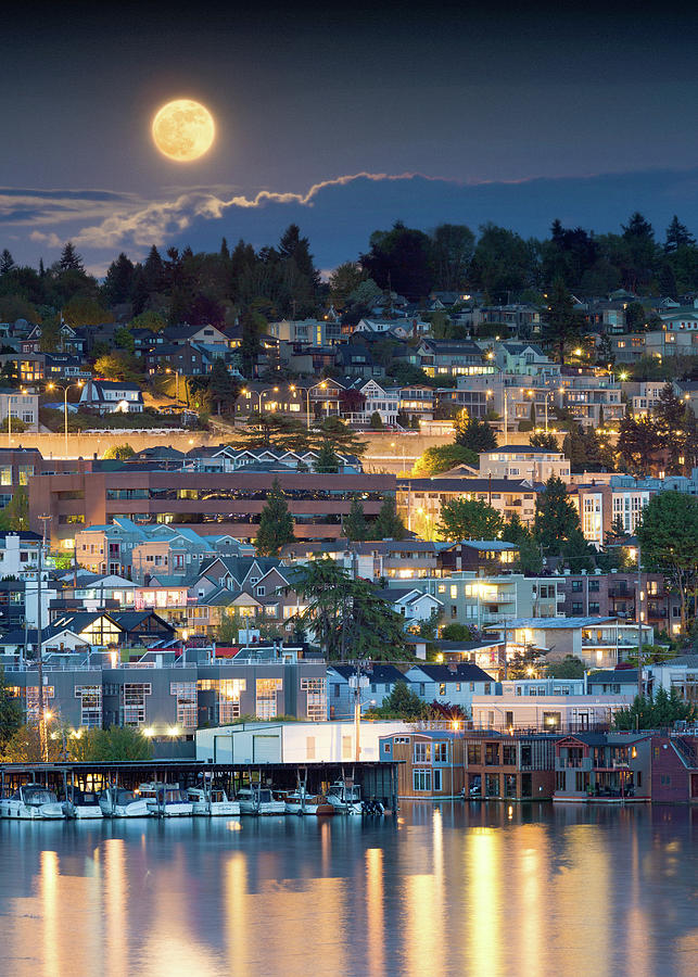 Seattle Photograph - Seattle Supermoon by Nicole Young