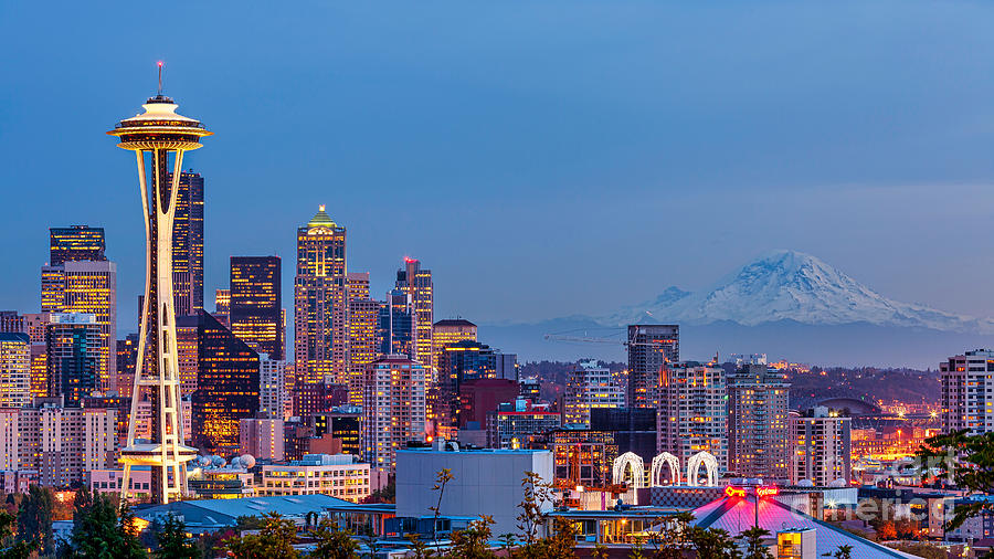 Seattle, Washington City Skyline Photograph by Sam Antonio