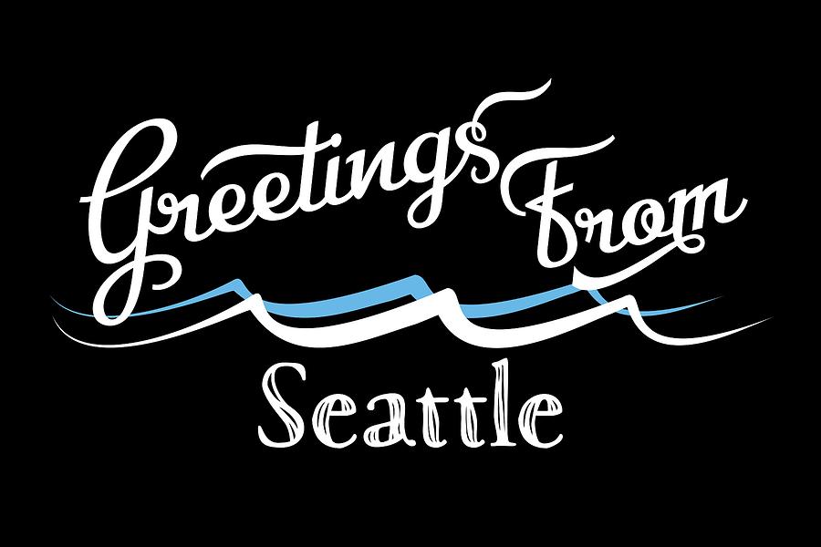 Seattle Digital Art - Seattle Washington Water Waves by Flo Karp