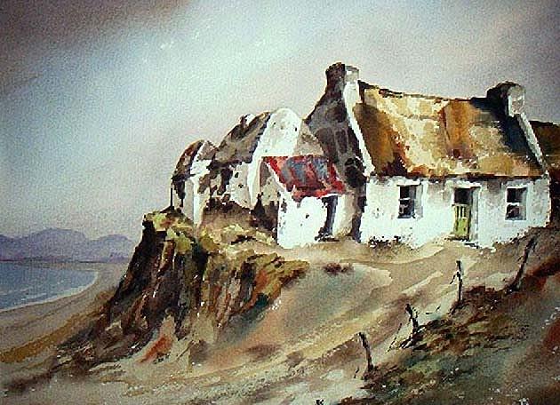 Seaview near Omey, Connemara, North Galway. Painting by Val Byrne