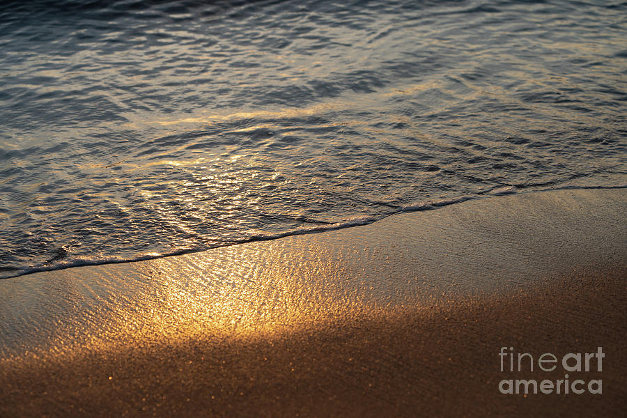 Seawater meets golden brown sand 2 Photograph by Adriana Mueller