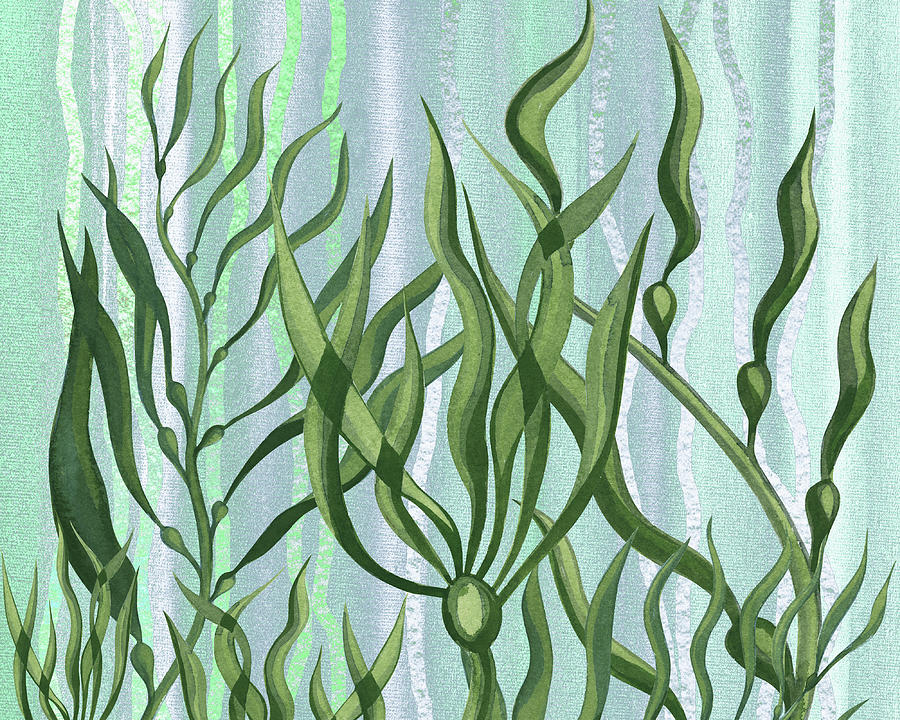 Seaweed Garden Peaceful Movement Under The Sea Painting