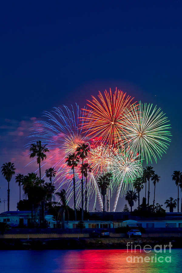 SeaWorld Fireworks in your Backyard Photograph by Sam Antonio