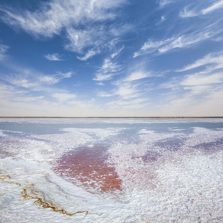 Sebkhet el Melah salt lake near Zarzis oasis in Tunisia Photograph by Cinoby