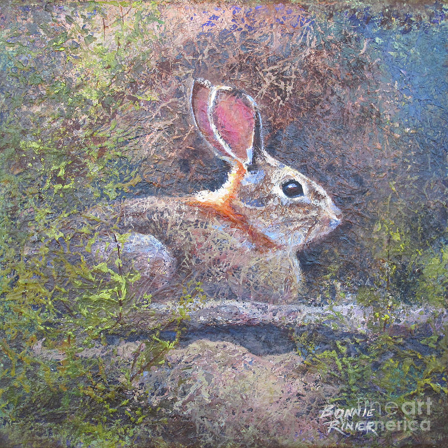 Secluded Rabbit Painting by Bonnie Rinier