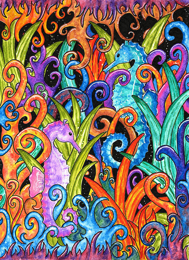 Secluded Seahorses Painting by Gemma Reece-Holloway