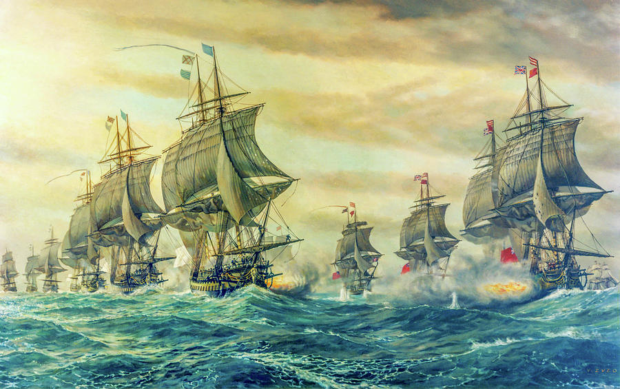 Second Battle of the Virginia Capes Painting by V Zveg - Fine Art America