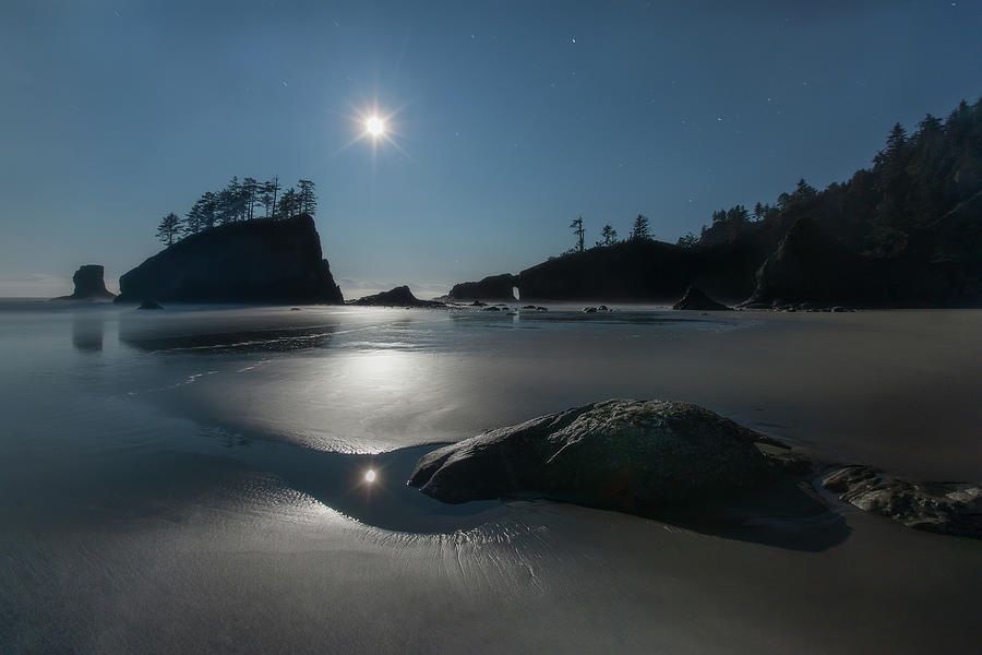 Second Beach Moonscape Photograph by Naoki Aiba
