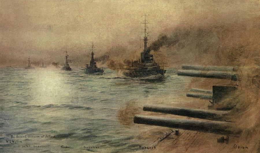 Boat Painting - Second Division at Jutland by William Wyllie