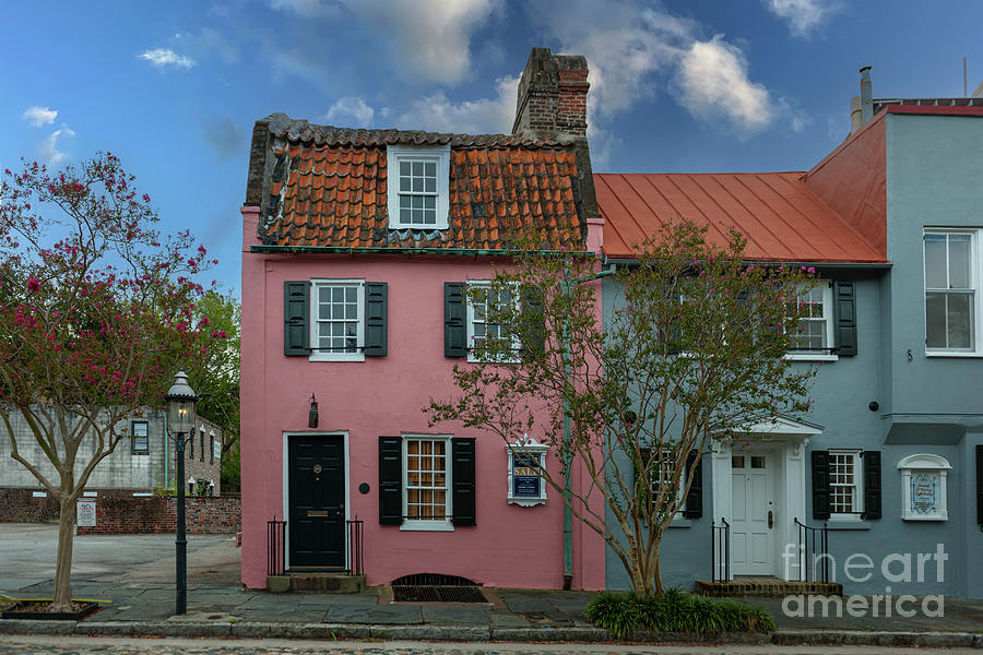 Second Oldest Residence In Charleston South Carolina - Pink House Photograph