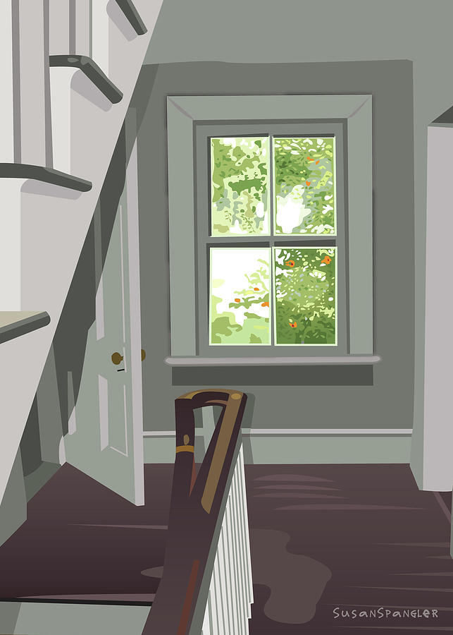Top of the Stairs Painting by Susan Spangler