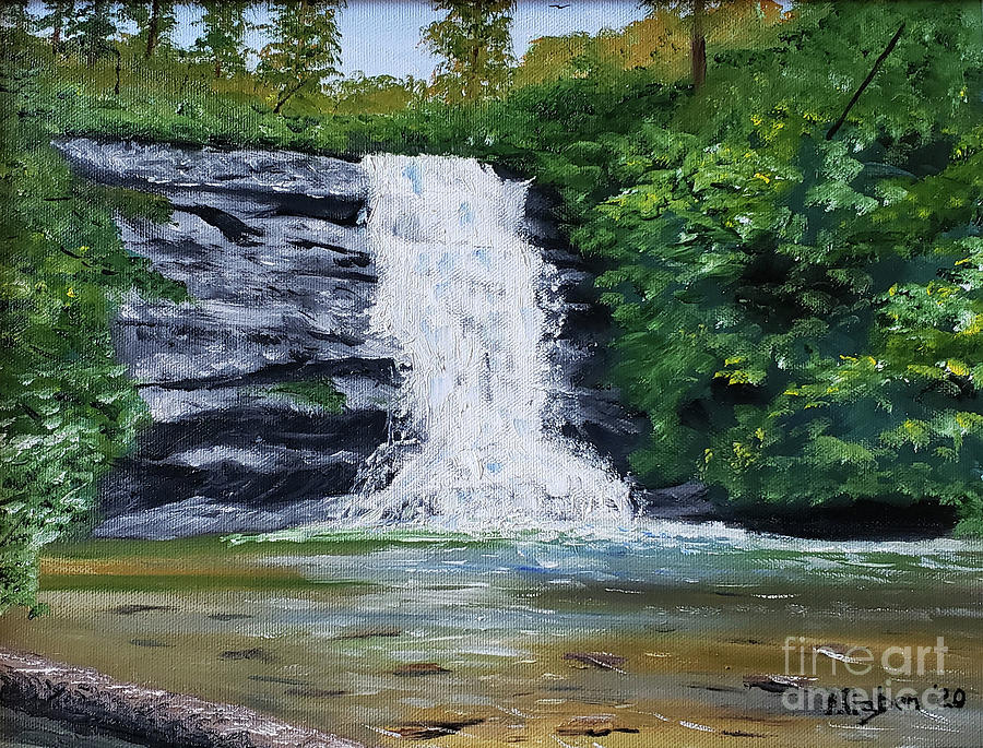 North Carolina Waterfalls Painting - Secret Falls II by Stanton Allaben North Carolina Waterfalls Painting - Secret Falls II by Stanton Allaben