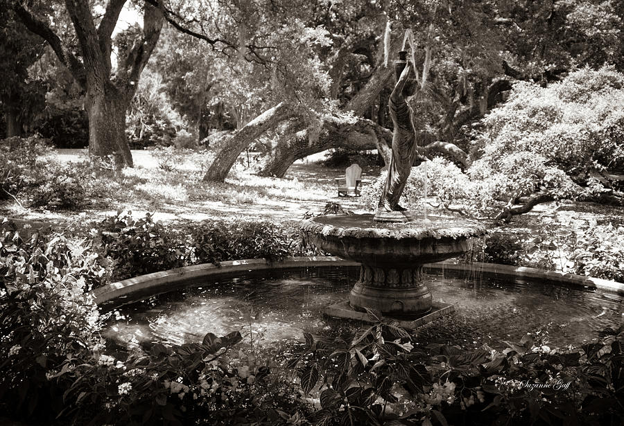 Secret Fountain in Sepia Photograph by Suzanne Gaff