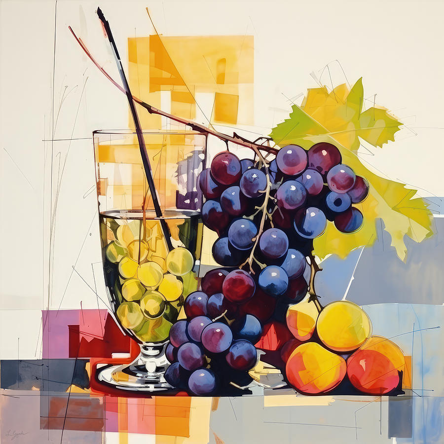 Secret Language of Grapes Painting by Lourry Legarde