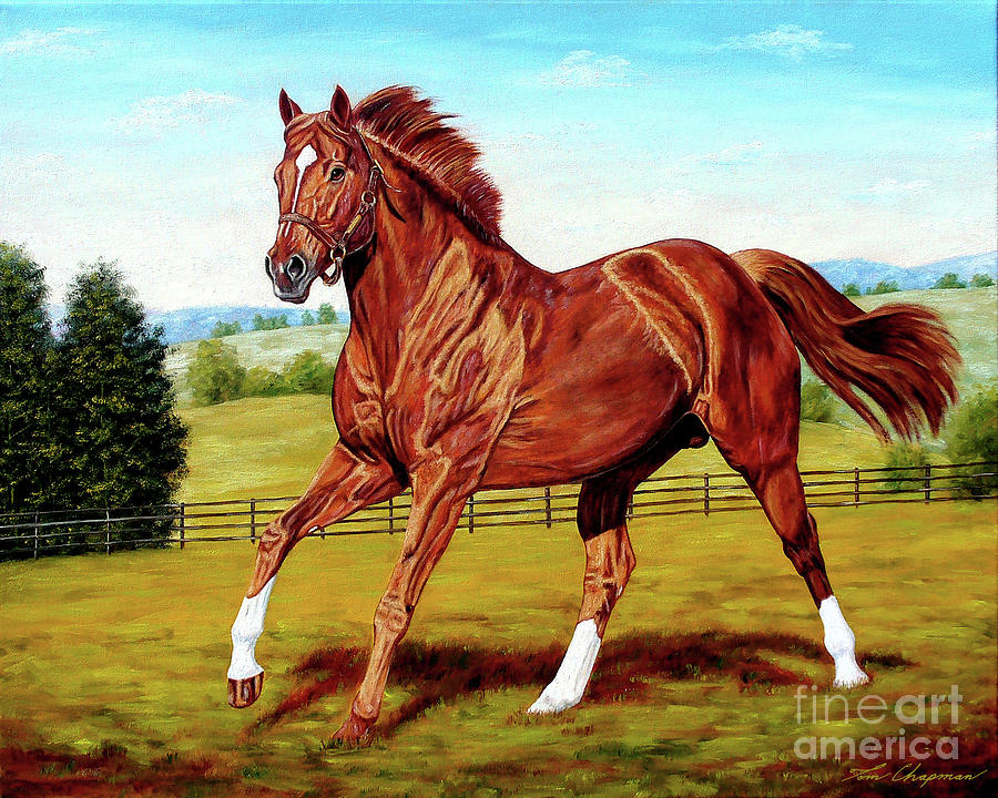 Horse Painting - Secretariat, Living the Life by Tom Chapman