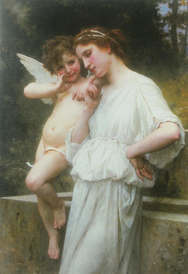 French Painting - Secrets de lAmour  french for  Cupids secret    by William-Adolphe Bouguereau