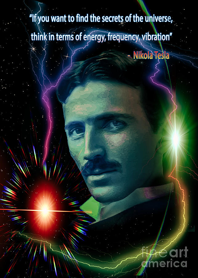 SECRETS  of the UNIVERSE 3  x   Nikola Tesla Digital Art by Shadowlea Is