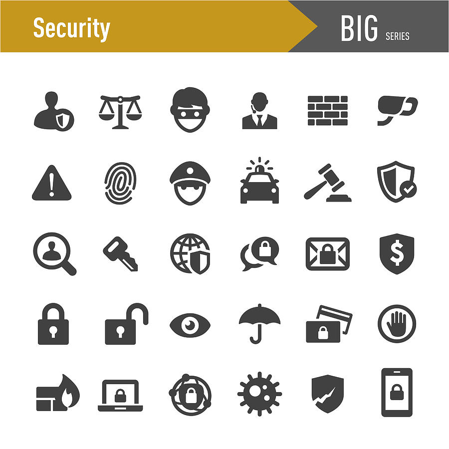 Security Icons Set - Big Series Drawing by -victor-