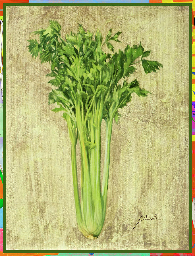 Vegetable Painting - Sedano by Guido Borelli