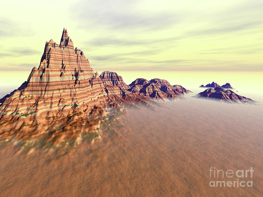 Sedimentary Mountain Range Digital Art by Phil Perkins