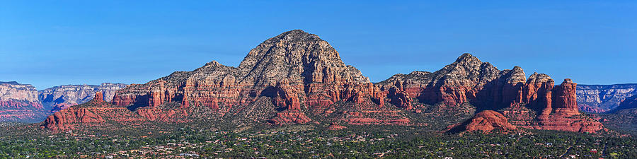 Sedona Arizona Airport Lookout Panorama Chimney Rock Cathedral Rock Coffee Pot Photograph by Toby McGuire