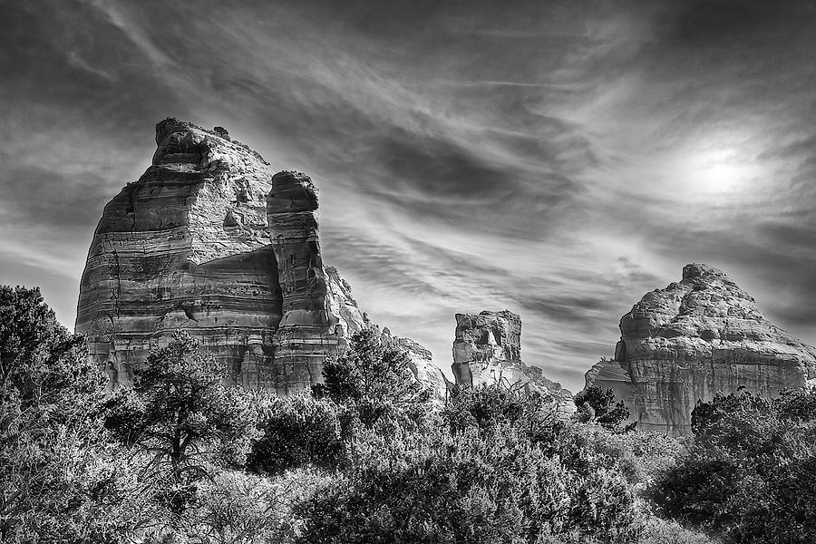 Sedona Arizona in Black and White Photograph by James Bethanis