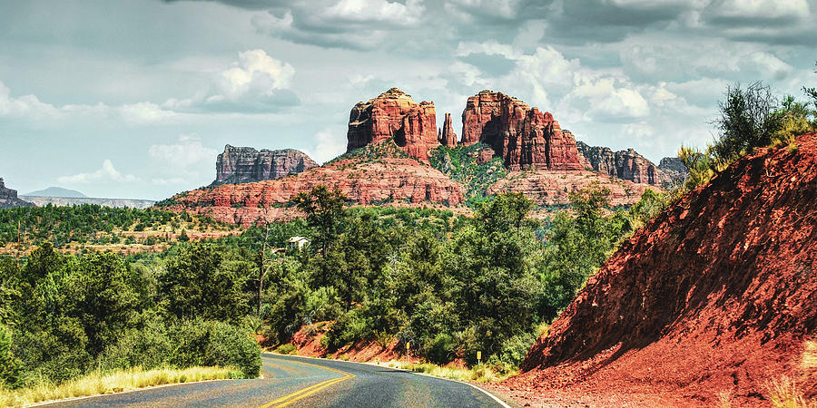 Sedona Arizona Road to Cathedral Rock - Panorama Photograph by Gregory Ballos