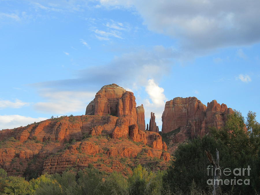 Sedona Cathedral Rock Glowing Photograph by Mars Besso